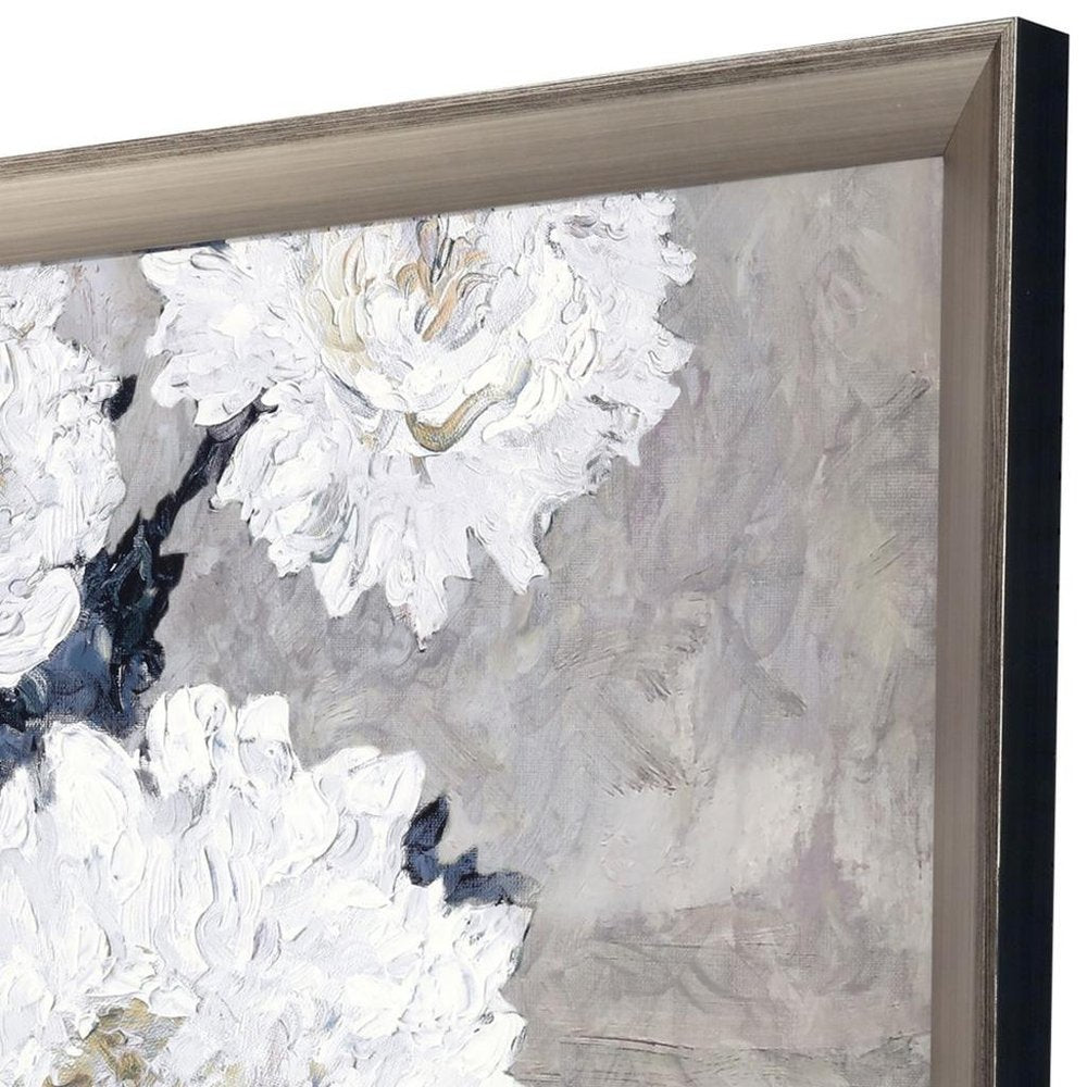 Lyrical Floral - Burst Silver Framed Wall Art HomeRoots