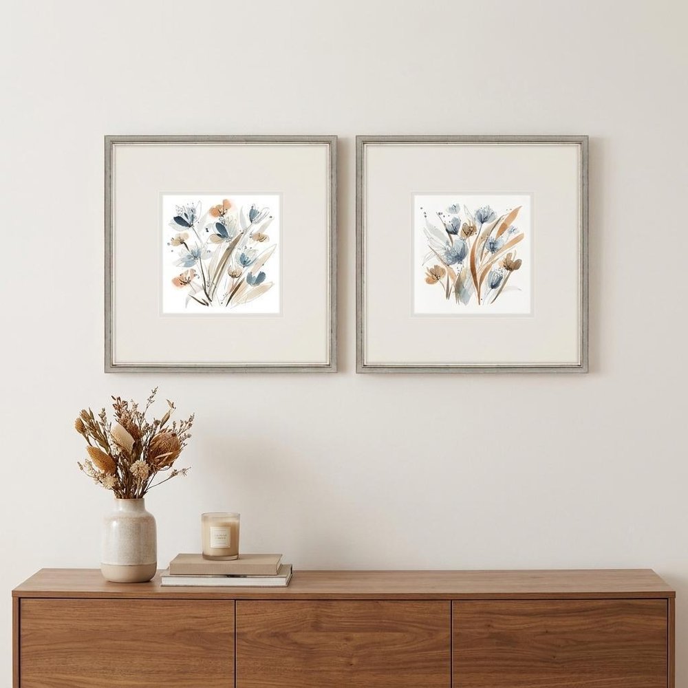 Set Of Two Coastal Blooms Silver Framed Wall Art HomeRoots