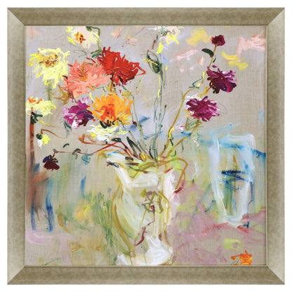 A Jug of Dahlias Gold Framed Wall Art HomeRoots
