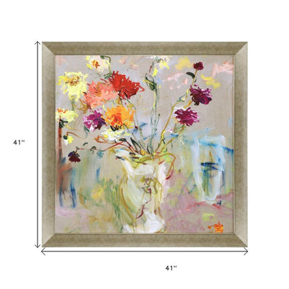 A Jug of Dahlias Gold Framed Wall Art HomeRoots