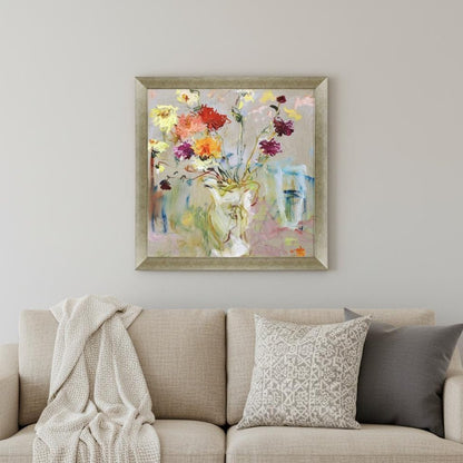 A Jug of Dahlias Gold Framed Wall Art HomeRoots