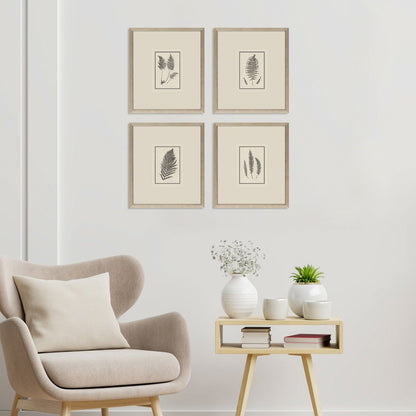 Set Of Four Petite Ferns Gold Framed Wall Art HomeRoots