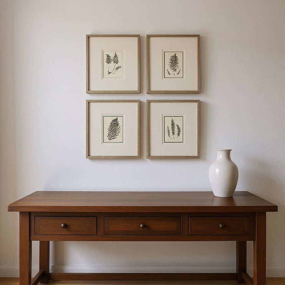 Set Of Four Petite Ferns Gold Framed Wall Art HomeRoots