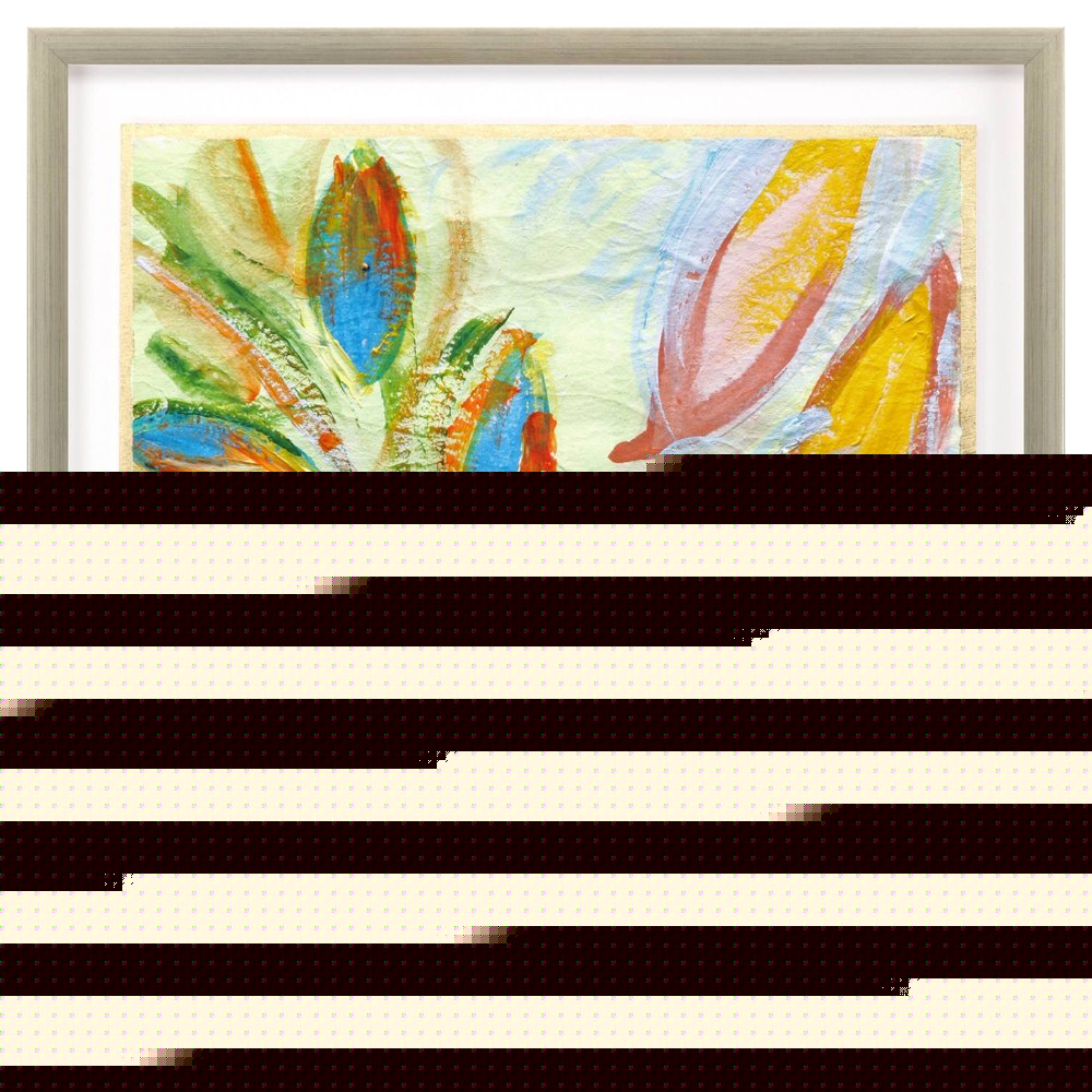 Vibrant Green And Yellow Modern Floral Giclee Silver Framed Wall Art HomeRoots