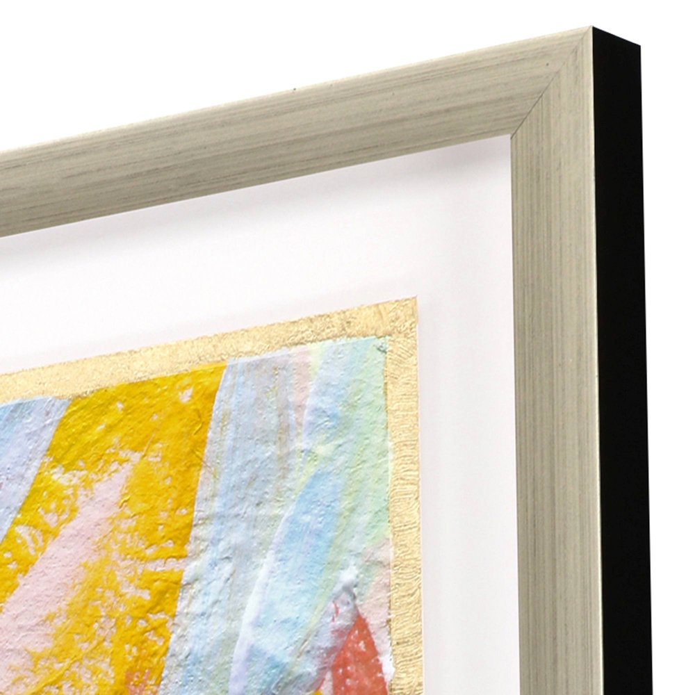 Vibrant Green And Yellow Modern Floral Giclee Silver Framed Wall Art HomeRoots