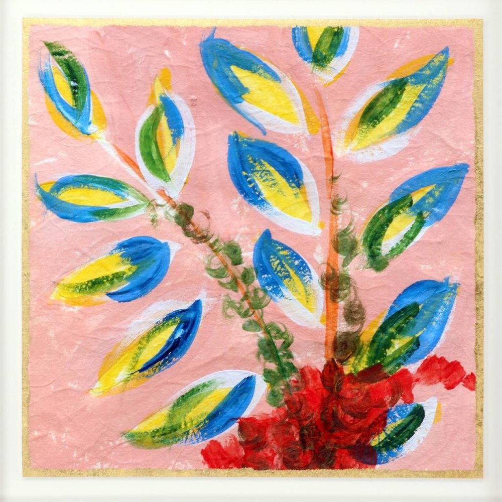 Vibrant Pink And Blue Modern Floral Giclee Silver Framed Wall Art HomeRoots