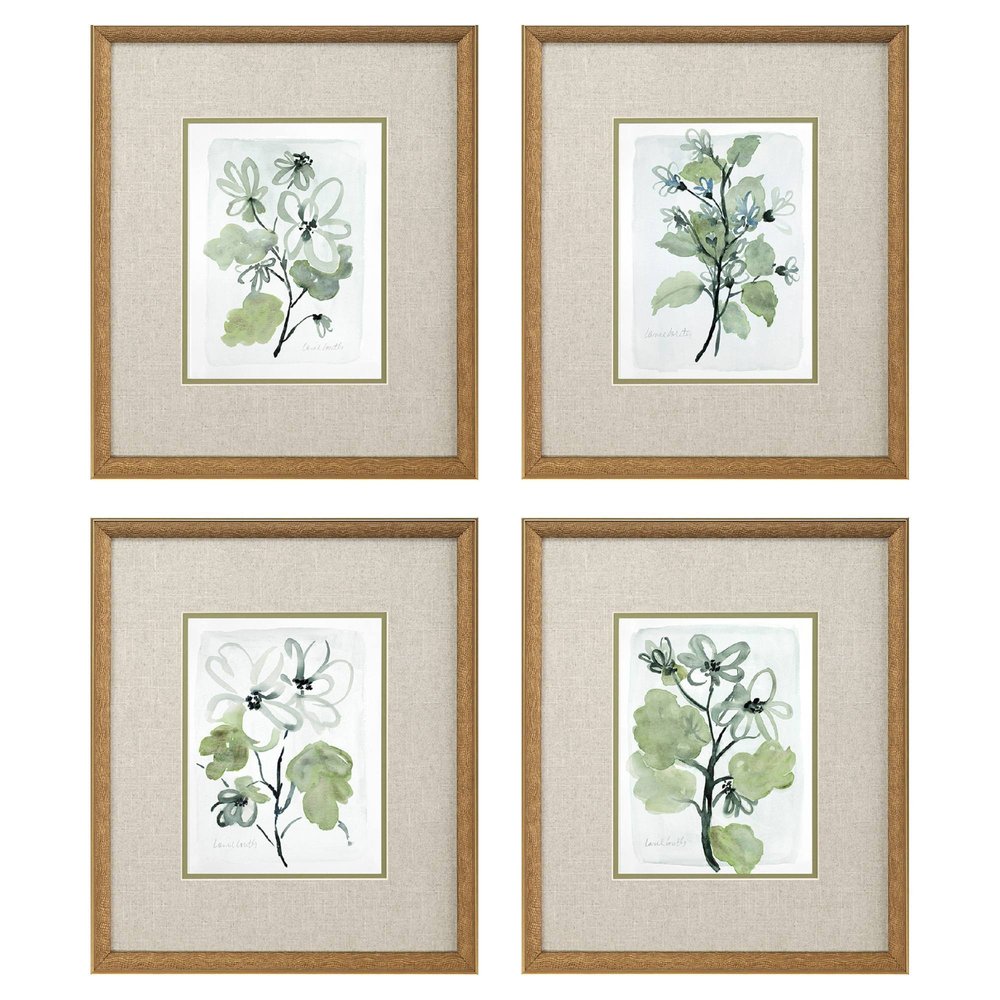 Set Of Four Dream Blossom Gold Framed Wall Art HomeRoots