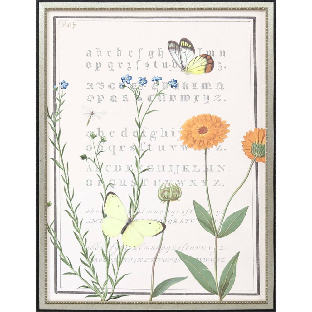 Ephemeral Flourish Silver Framed Wall Art HomeRoots