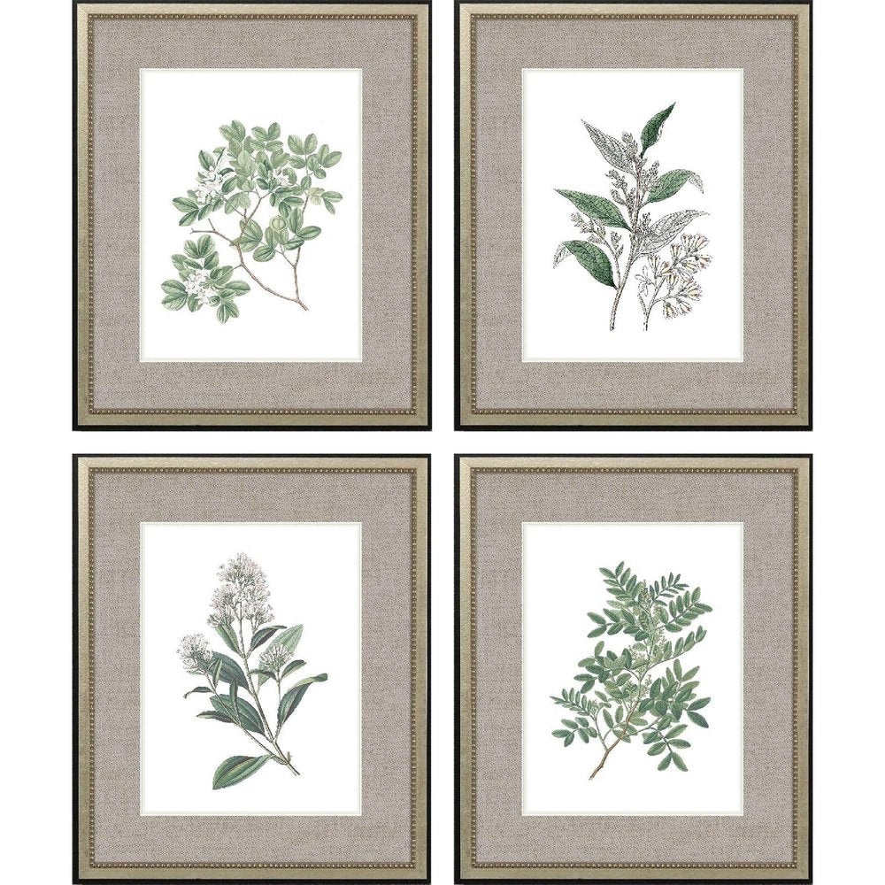 Set Of Four White Flowers Silver Framed Wall Art HomeRoots
