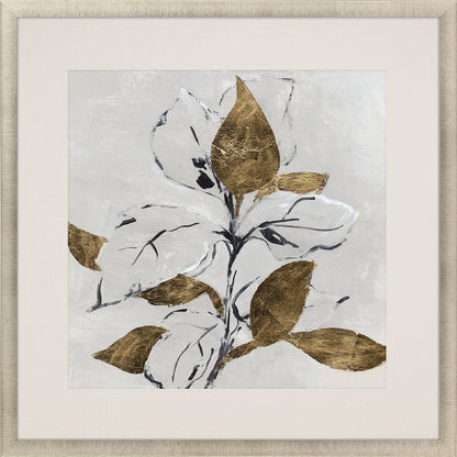 Golden Floral I Gold Framed Wall Art HomeRoots