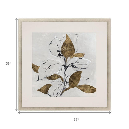 Golden Floral I Gold Framed Wall Art HomeRoots