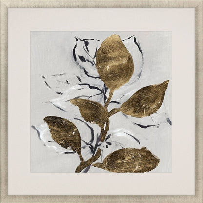 Golden Floral II Gold Framed Wall Art HomeRoots