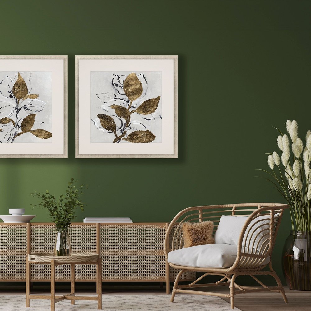 Golden Floral II Gold Framed Wall Art HomeRoots