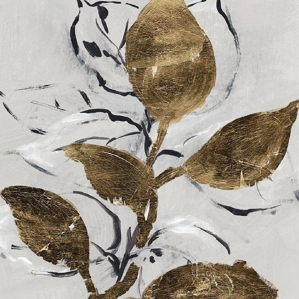 Golden Floral II Gold Framed Wall Art HomeRoots
