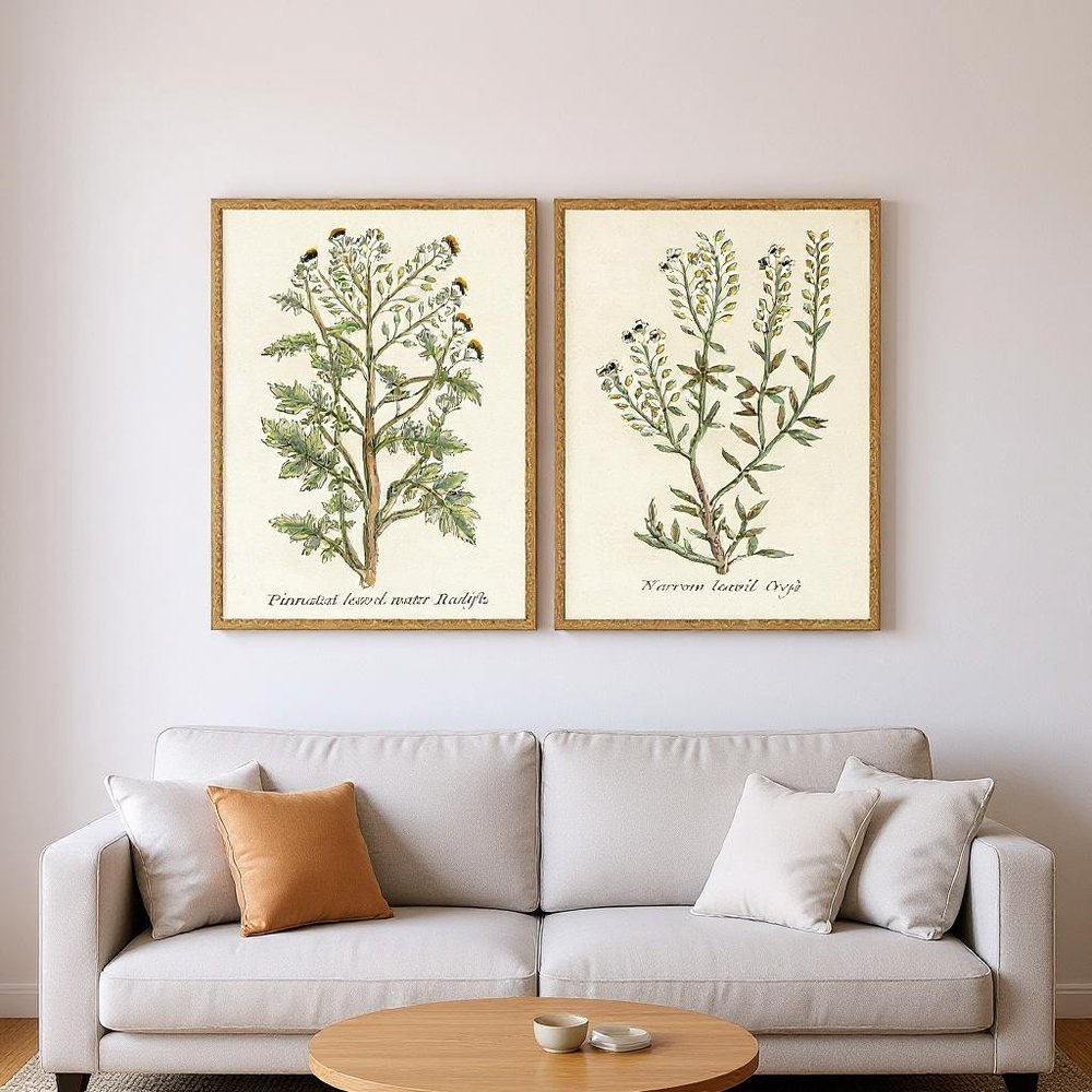 Set Of Two Botanical Plants II Gold Framed Wall Art HomeRoots