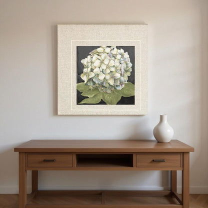 Set Of Two Hydrangeas on Black Silver Framed Wall Art HomeRoots