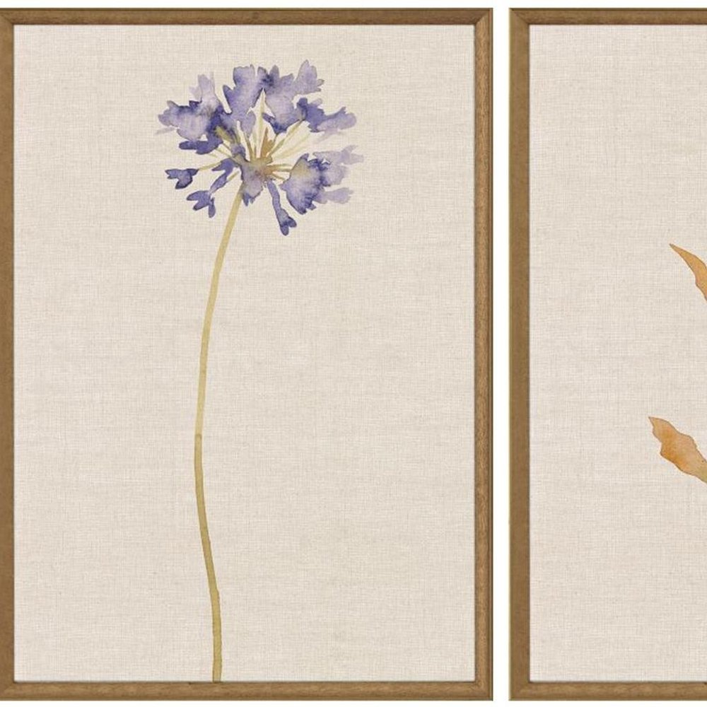 Set Of Two Wild Flourish I Gold Framed Wall Art HomeRoots