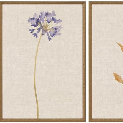 Set Of Two Wild Flourish I Gold Framed Wall Art HomeRoots