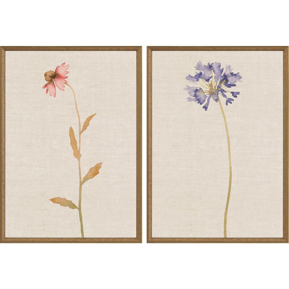 Set Of Two Wild Flourish I Gold Framed Wall Art HomeRoots