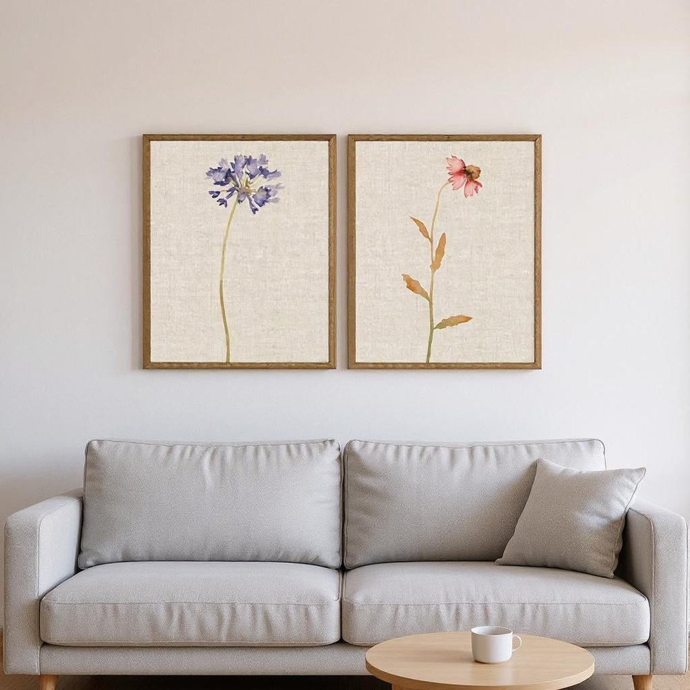 Set Of Two Wild Flourish I Gold Framed Wall Art HomeRoots