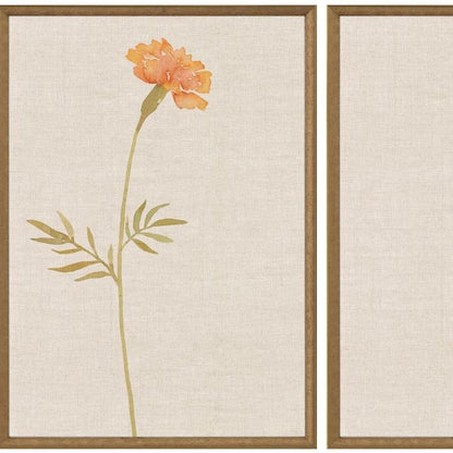 Set Of Two Wild Flourish II Gold Framed Wall Art HomeRoots