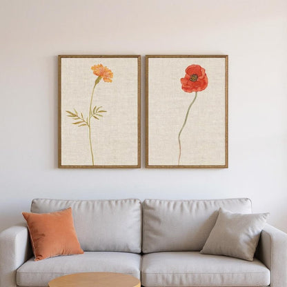 Set Of Two Wild Flourish II Gold Framed Wall Art HomeRoots