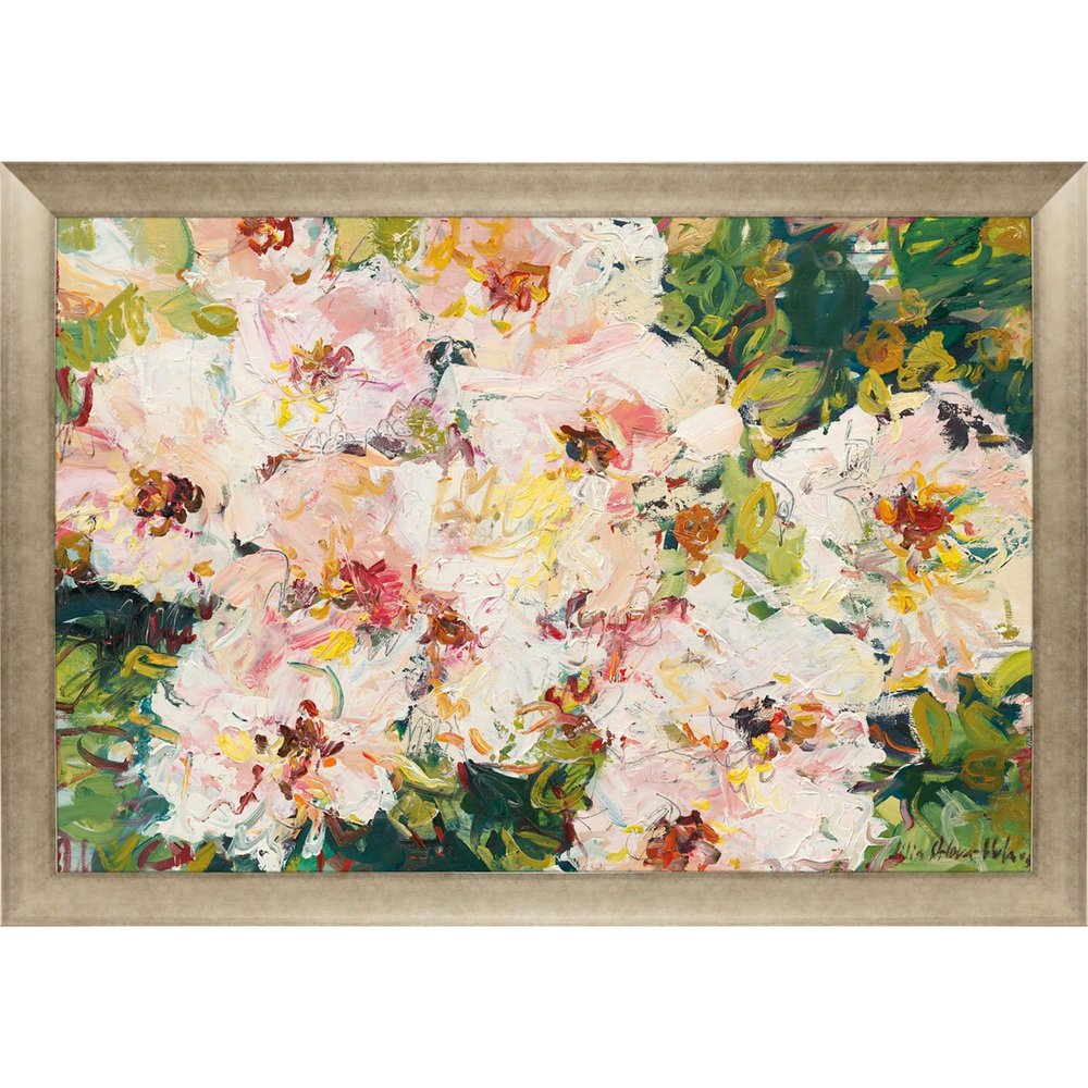 Rose Hedge Gold Framed Wall Art HomeRoots