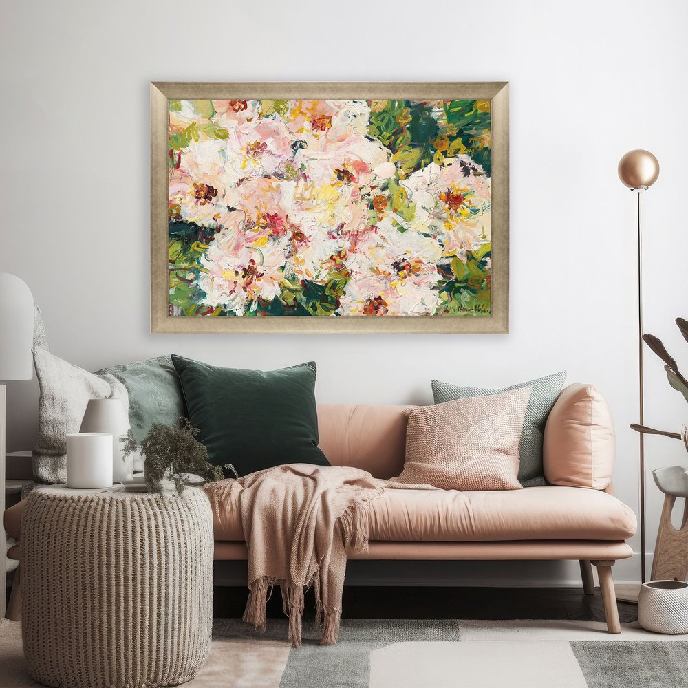 Rose Hedge Gold Framed Wall Art HomeRoots
