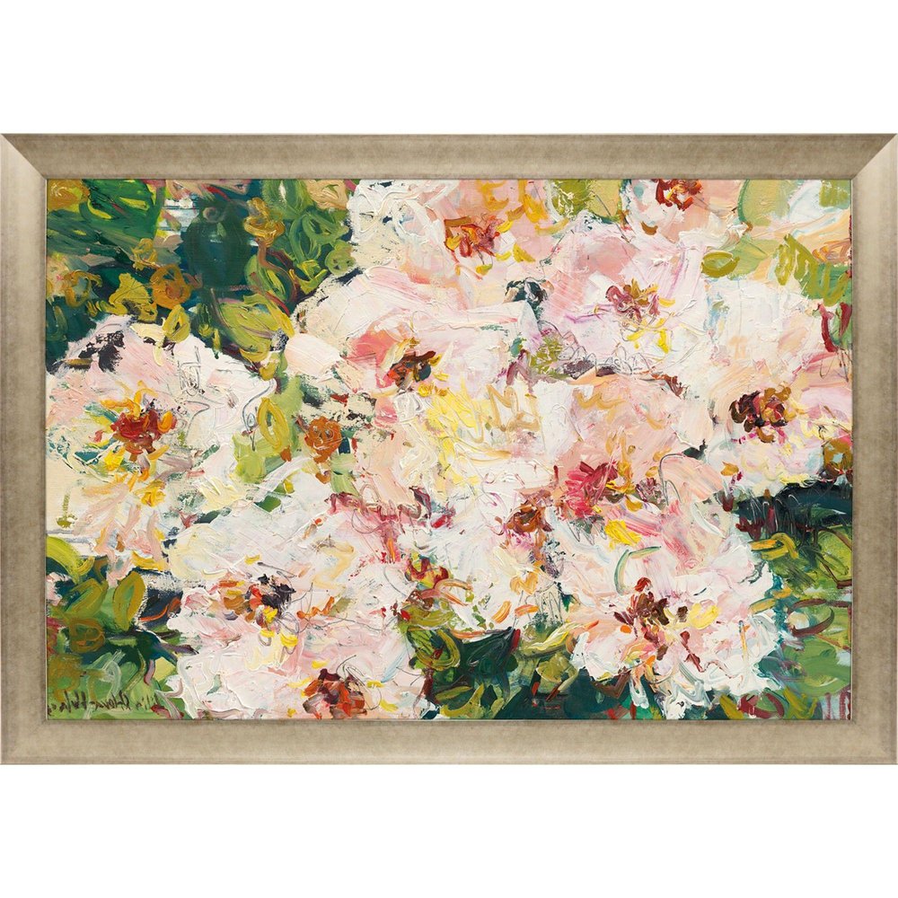 Rose Hedge Gold Framed Wall Art HomeRoots
