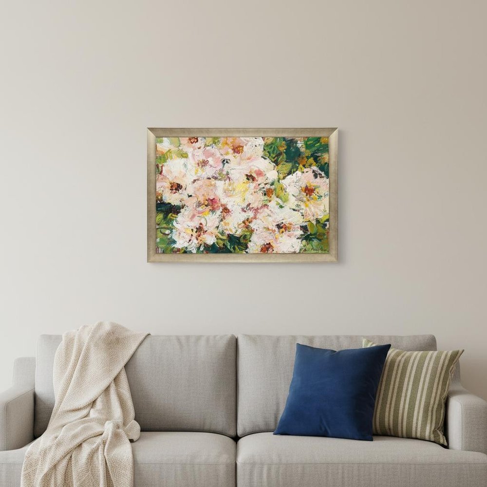 Rose Hedge Gold Framed Wall Art HomeRoots