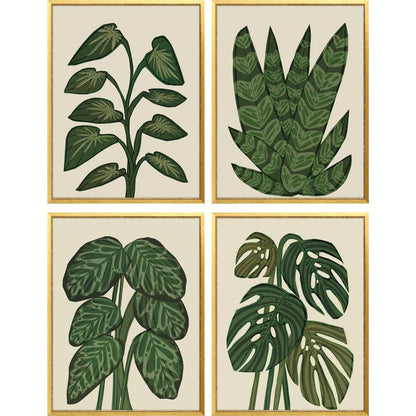 Set Of Four Tropical Abundance Gold Framed Wall Art HomeRoots