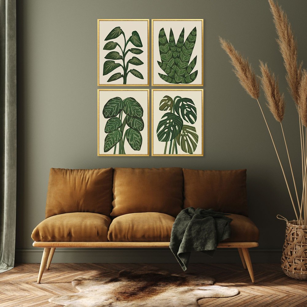 Set Of Four Tropical Abundance Gold Framed Wall Art HomeRoots