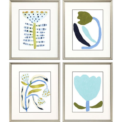Set Of Four Naive Garden Silver Framed Wall Art HomeRoots