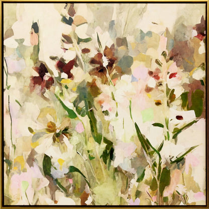 Modern Wildflower Gold Floater Frame Wall Art HomeRoots