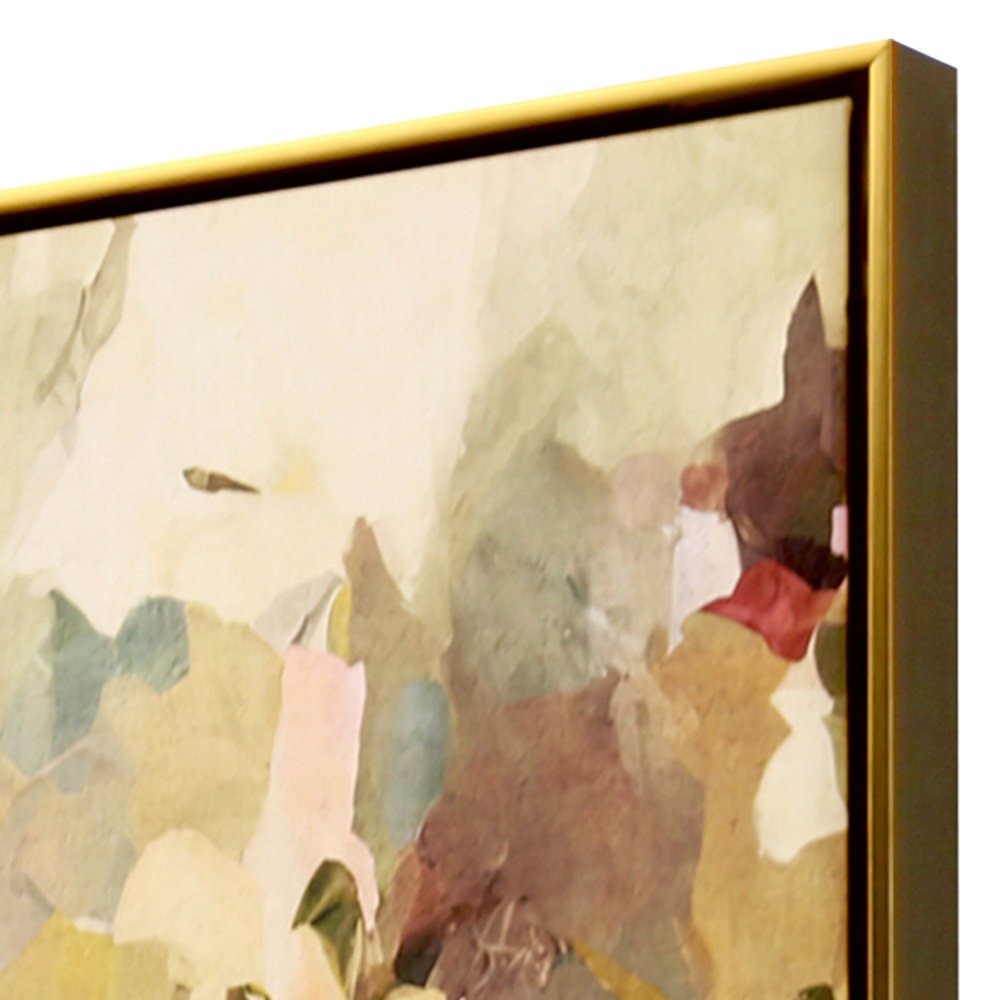 Modern Wildflower Gold Floater Frame Wall Art HomeRoots