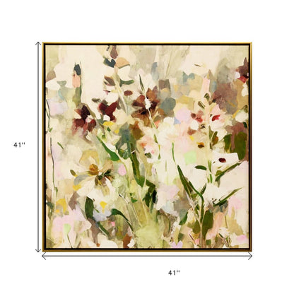 Modern Wildflower Gold Floater Frame Wall Art HomeRoots