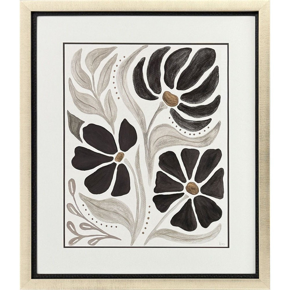 Modern Petals II Gold Framed Wall Art HomeRoots