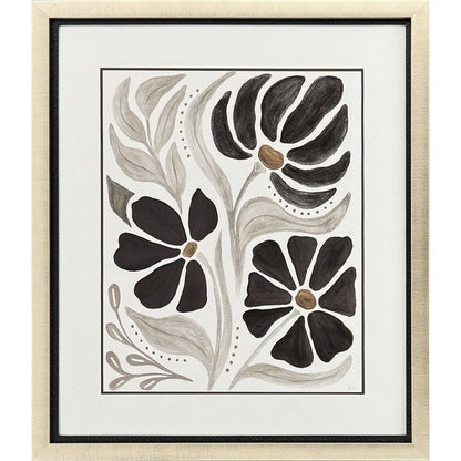 Modern Petals II Gold Framed Wall Art HomeRoots