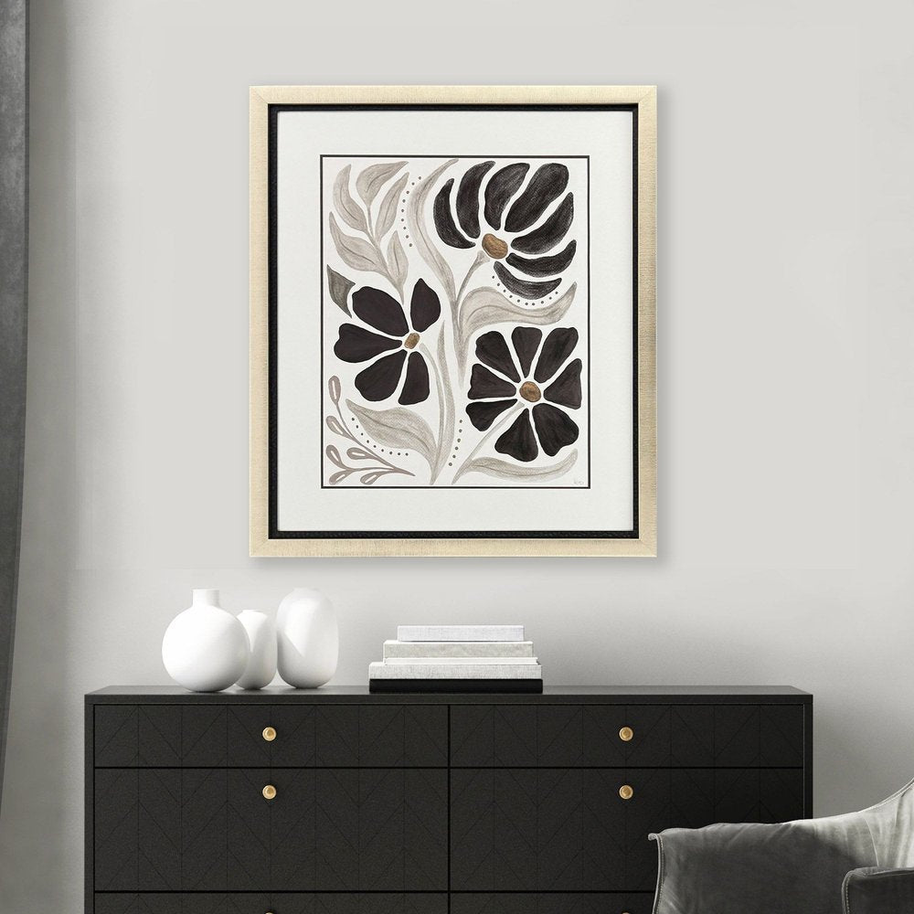 Modern Petals II Gold Framed Wall Art HomeRoots