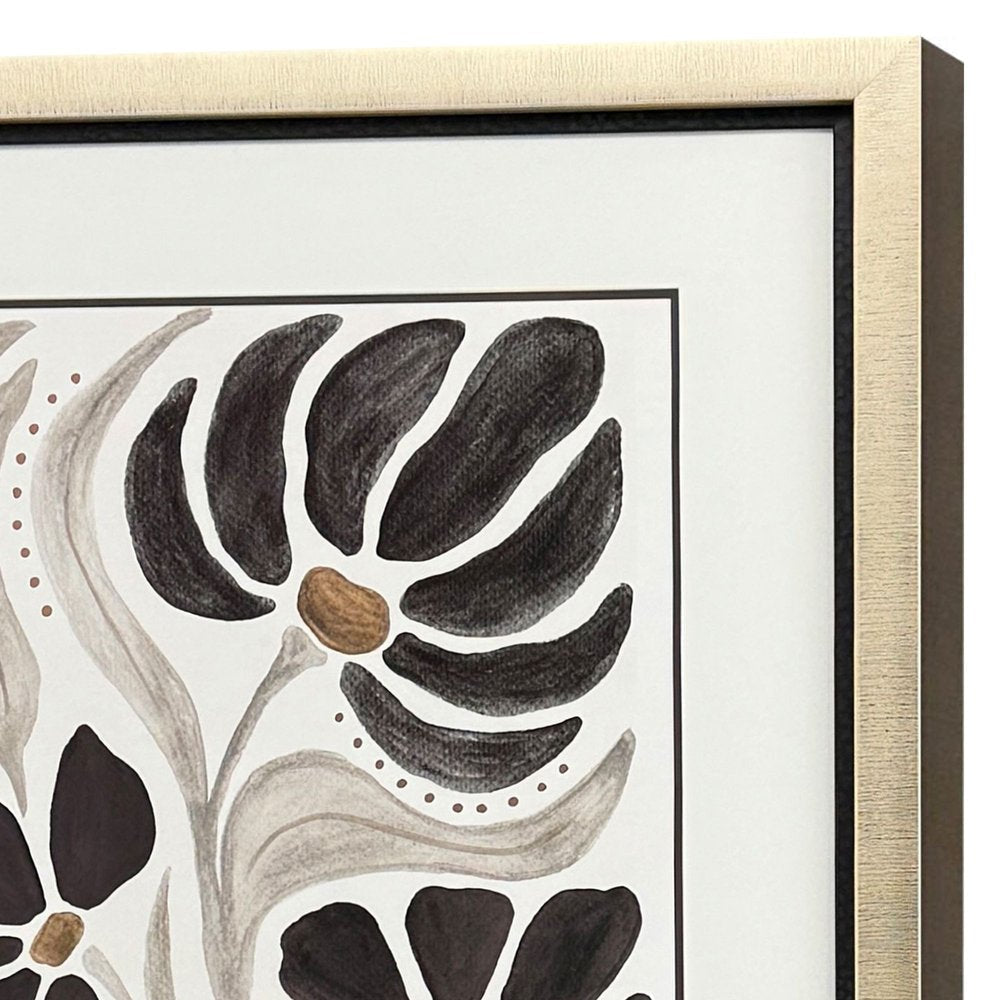 Modern Petals II Gold Framed Wall Art HomeRoots