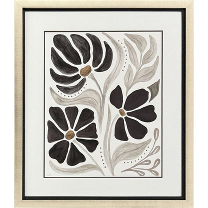 Modern Petals II Gold Framed Wall Art HomeRoots