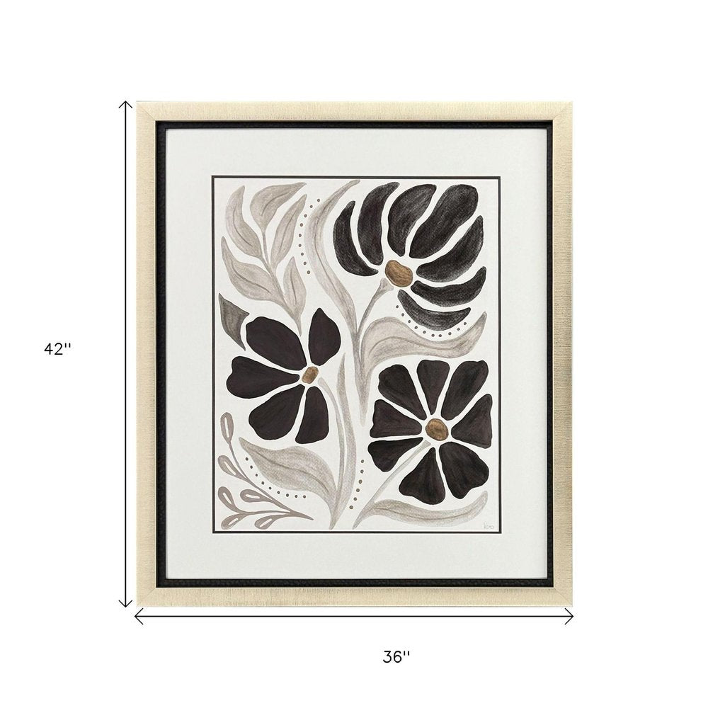 Modern Petals II Gold Framed Wall Art HomeRoots