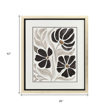 Modern Petals II Gold Framed Wall Art HomeRoots