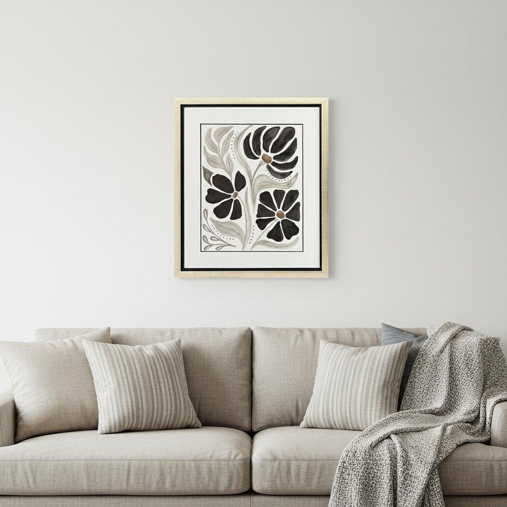 Modern Petals II Gold Framed Wall Art HomeRoots