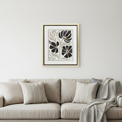 Modern Petals II Gold Framed Wall Art HomeRoots