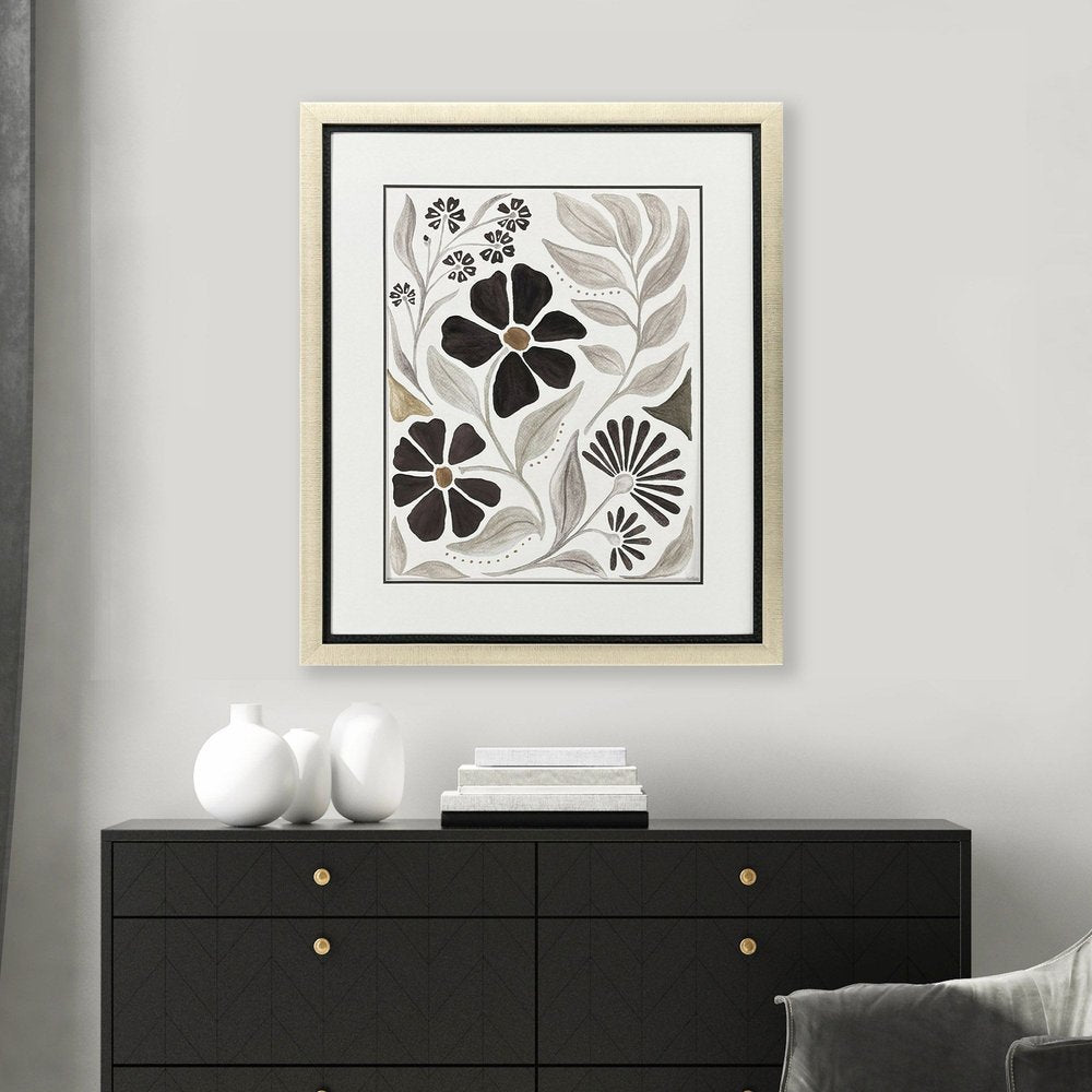 Modern Petals III Gold Framed Wall Art HomeRoots