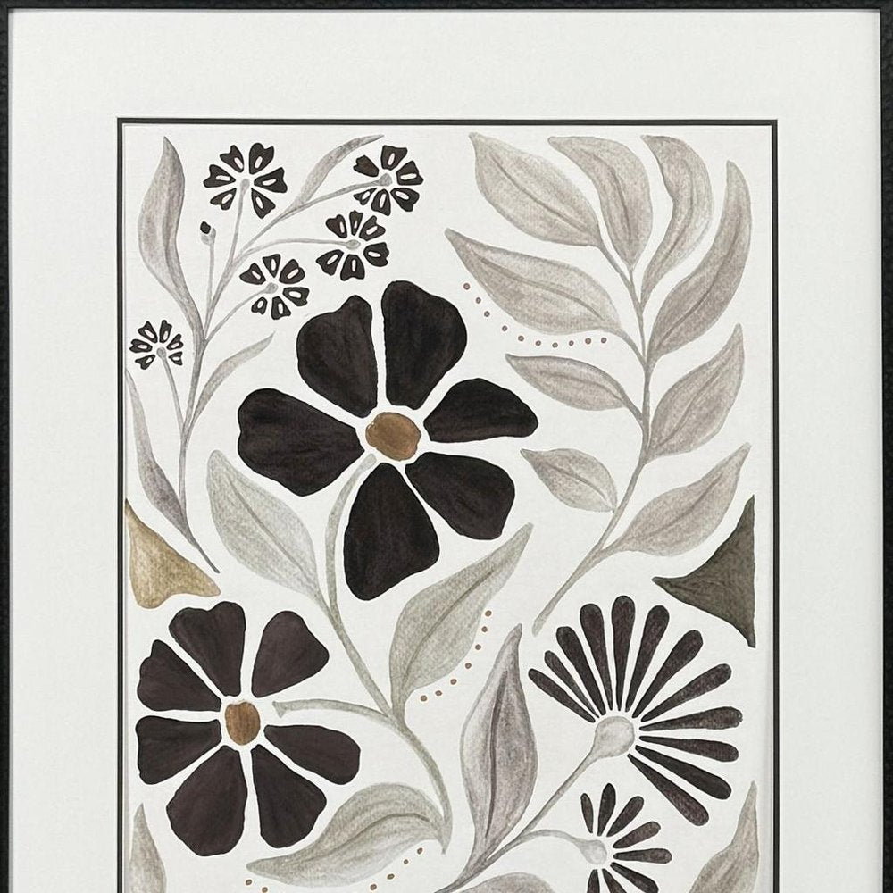 Modern Petals III Gold Framed Wall Art HomeRoots