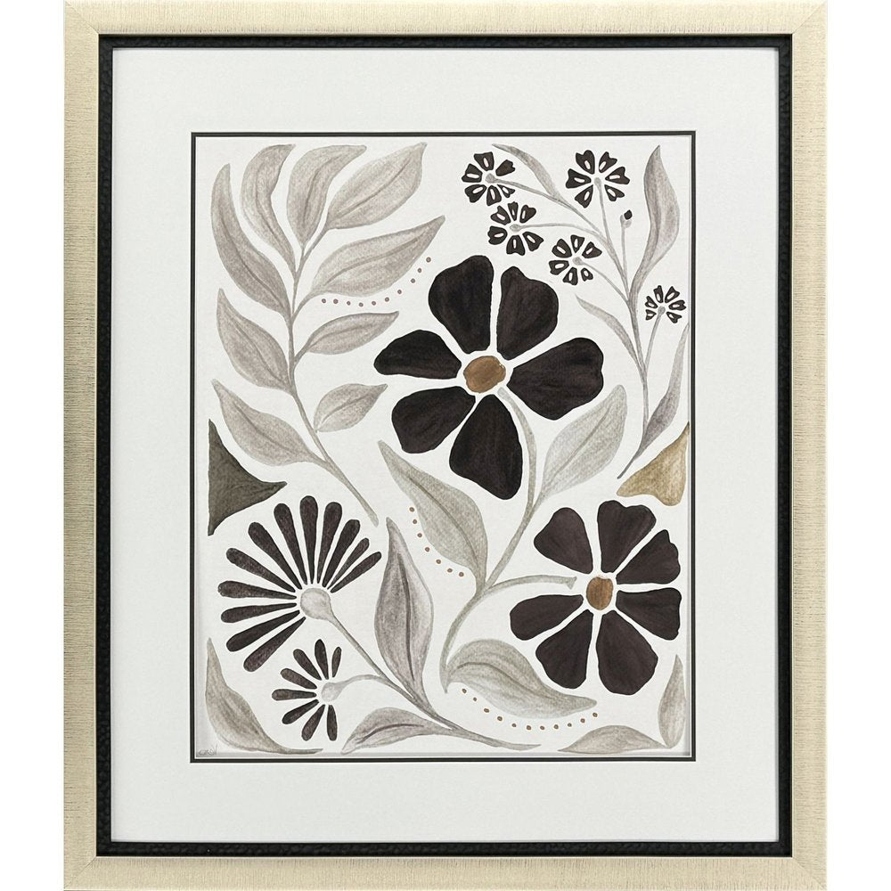 Modern Petals III Gold Framed Wall Art HomeRoots