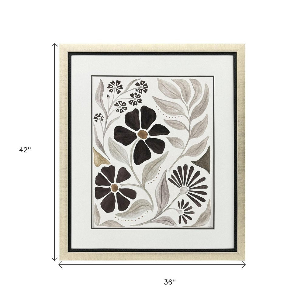 Modern Petals III Gold Framed Wall Art HomeRoots