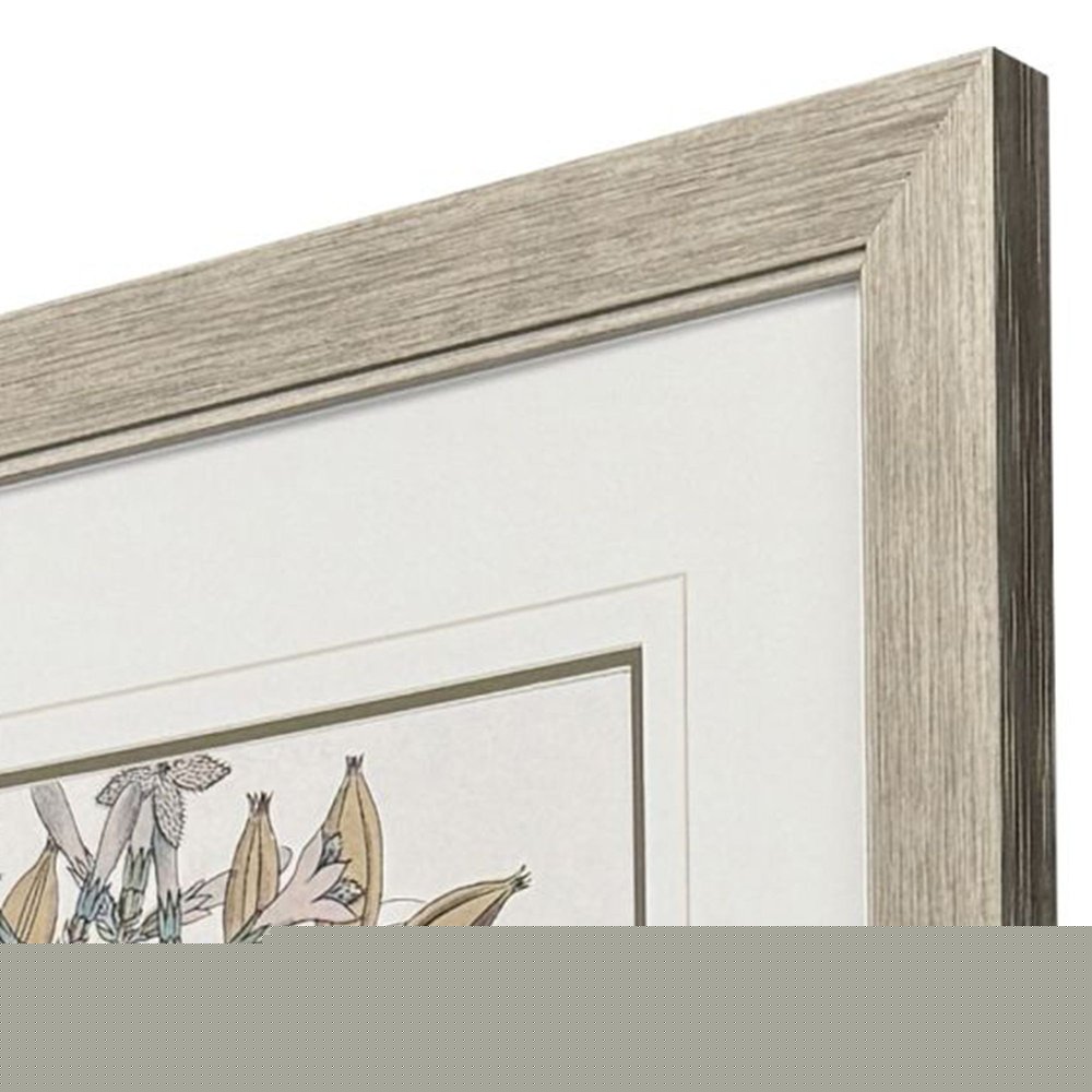 Flowering Botanical I Distressed Silver Framed Wall Art HomeRoots
